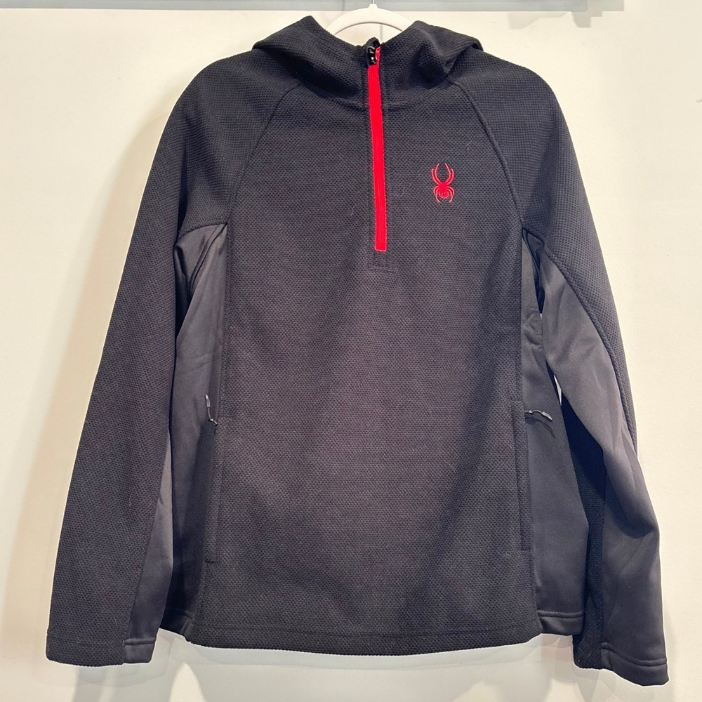 Spyder Outbound Men Pullover Large 1/4 Zip Hooded Fleece Gorpcore Athletic 20170